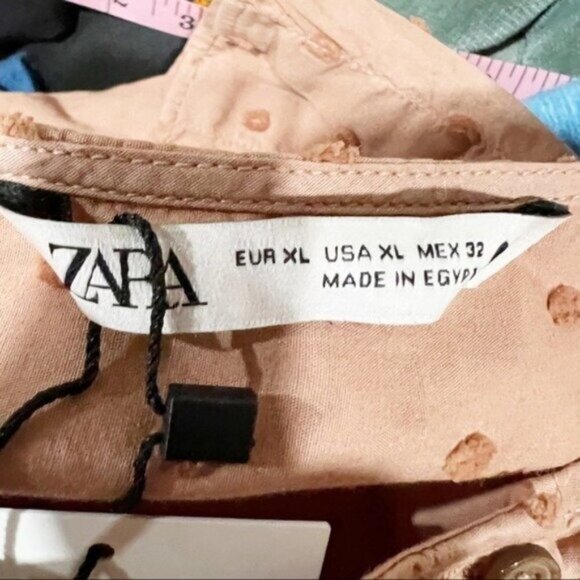 Zara Swiss Dot Voluminous Sleeve Blouse | Romantic Sheer Top | Size Large - Picture 15 of 16